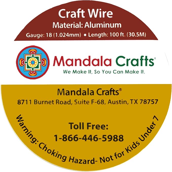 Mandala Crafts 18 Gauge Gold Tone Anodized Aluminum Craft Wire, 100 FT | Colored - Image 3