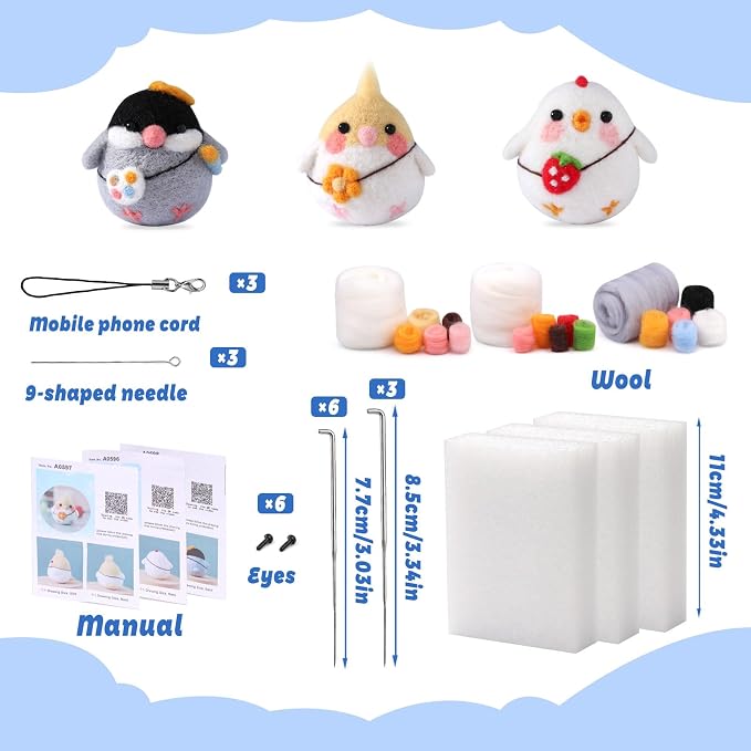 SOCNITC Felting Kits for Beginners, Animal Needle Felting Supplies Kits - Image 2