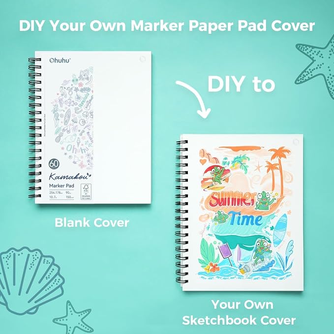 Ohuhu Double-Sided Marker Pad Art Sketchbook Bleedproof - Image 3