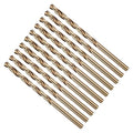 Drill Bit, #19 Cutting Diameter, 4341 HSS Gold Finish 135° Cutting Angle Number Jobber Bits - (Applications: for Drilling Soft Metal Plastic Wood), 10-Pieces