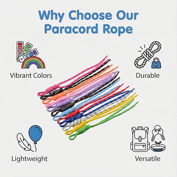 Paracord Keychain Paracord Bag Charm 12pcs Braided Nylon Rope Keychain Cord - Image 6