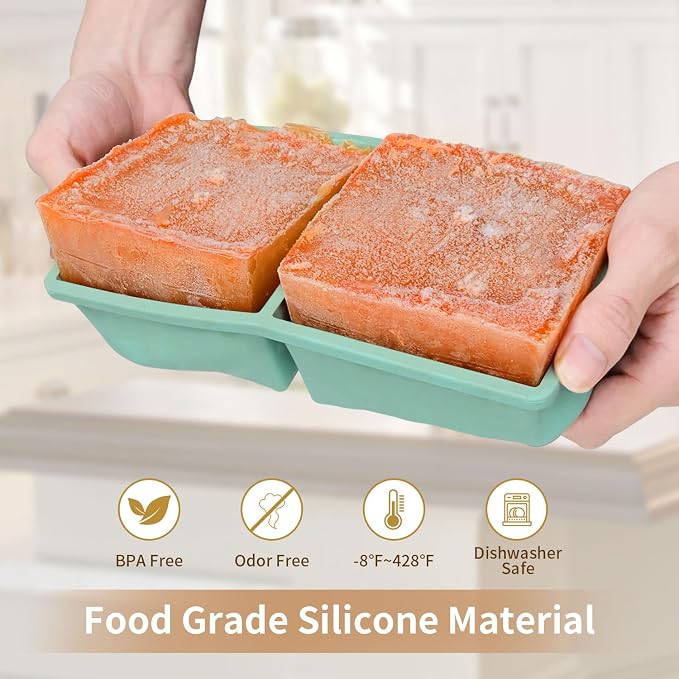Silicone Freezer Tray for Soup Ice Cubes: 2-Cup Freezing Tray - Image 4