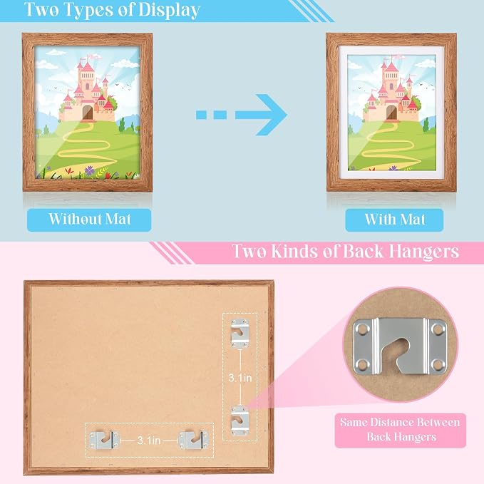 Kids Art Frames, 10x12.5 Front Opening Kids Artwork Frames Changeable, Dark - Image 2