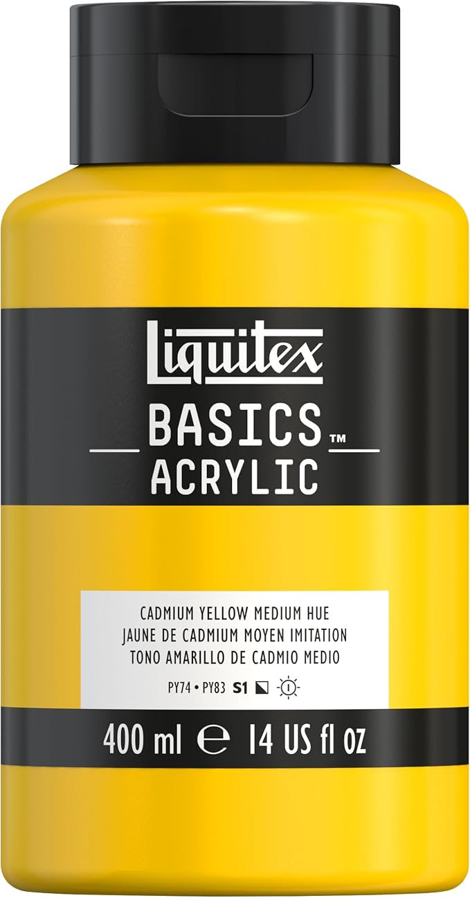 Liquitex BASICS Acrylic Paint, 400ml Bottle, Cadmium Yellow Medium Hue by Liquitex