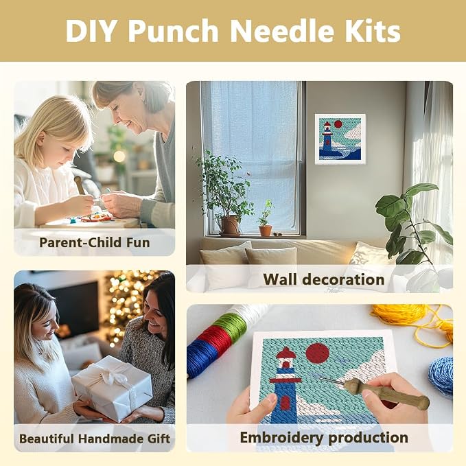 Doodlream Lighthouse DIY Punch Needle Embroidery Kit - Image 4
