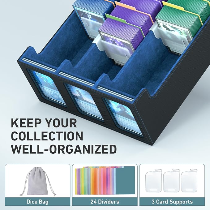 3-Row Trading Card Storage Box, Bulk Cards Case - Image 3