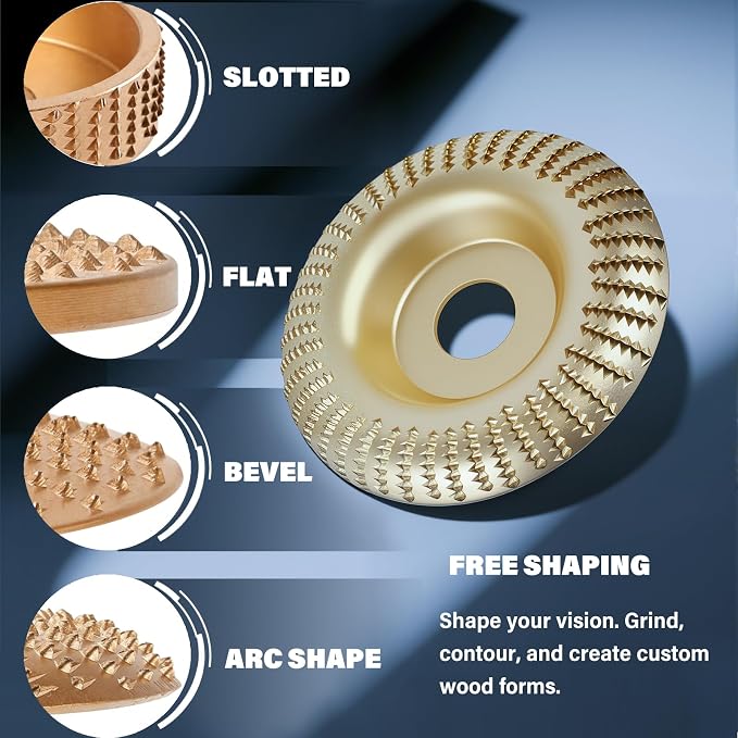 19 PCS Wood Carving Disc Set for 4-4.5 inch Angle Grinder, Pro-Grade - Image 7