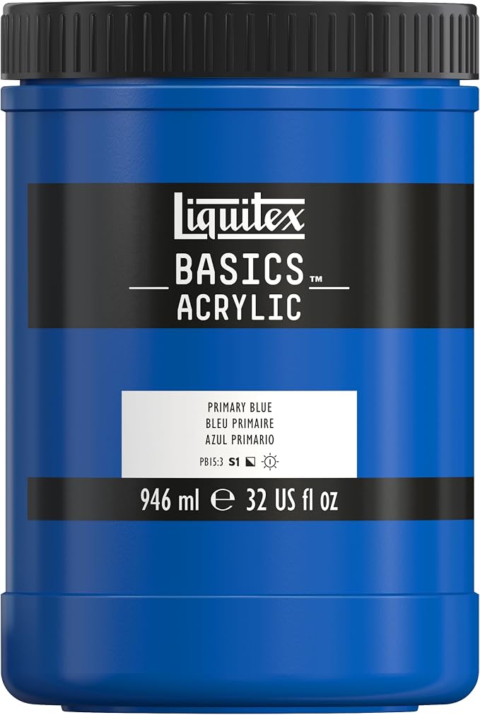 Liquitex BASICS Acrylic Paint, 946ml Jar, Primary Blue by Liquitex