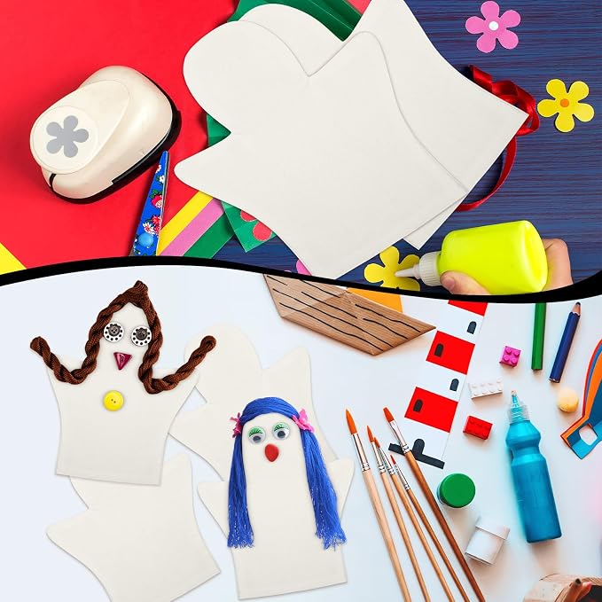 Soulchen 24 Pcs DIY Cotton Hand Puppet Kit 8 x 9.8 Inch Making Your Own Puppets - Image 4