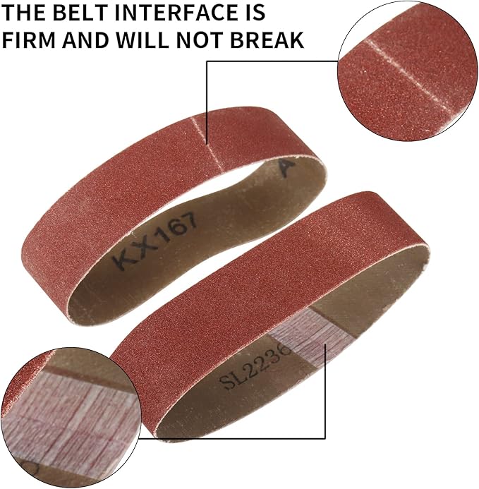 SI FANG 10Pcs Mini Electric Belt Sander Sanding Belts 13 x 1.2inch, Premium Knife Sharpening Aluminum Oxide Abrasive Sanding Belt for Woodworking, Metal Polishing (600 Grit)