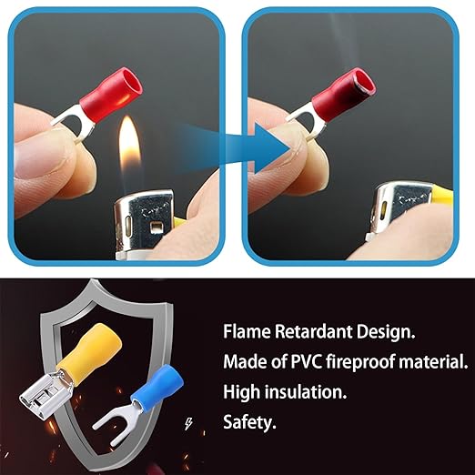 330PCS Crimp Connectors, 2.8mm 4.8mm 6.3mm Male and Female Spade Connector kit, 15 Types Crimp Terminals Electrical Connectors, Electrical Terminals Includes Spade Ring Fork Wire Connectors