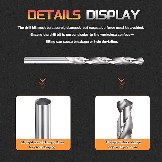 Drill Bit, 6.2mm Cutting Diameter, 4241 HSS 118° Cutting Angle Uncoated Bright Versatile Jobber Bits - (Applications: for Drilling Plastic Wood Soft Metal), 5-Pieces
