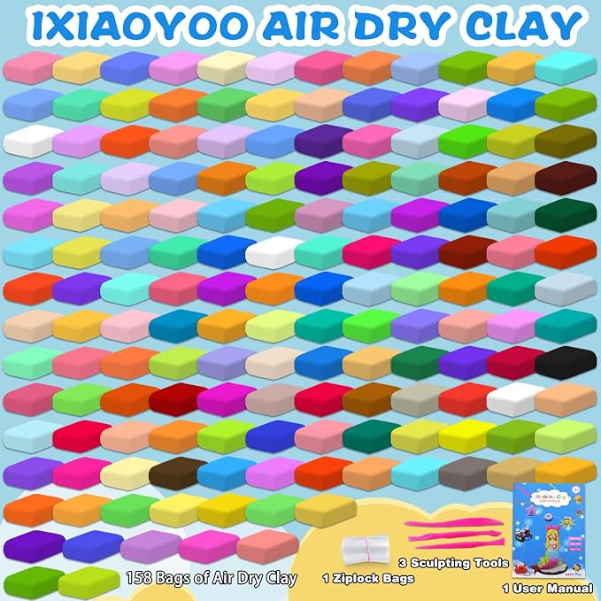 Ixiaoyoo Air Dry Clay, 158 Colors Foam Modeling Clay - Image 3