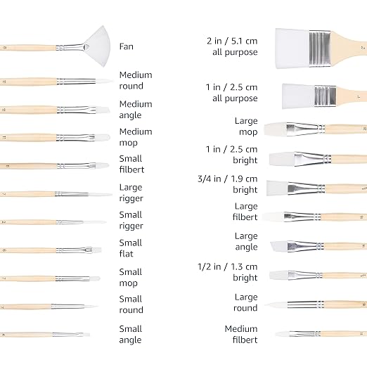 Amazon Basics Multi-shaped Polyester Paint Brushes - Image 2