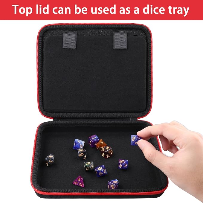 DND Dice Case with Detachable dice sponge and tray, D6 D20 Dice Set Case - Image 9