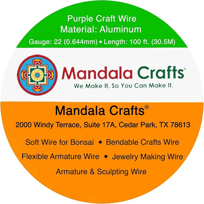 Mandala Crafts 22 Gauge Purple Anodized Aluminum Craft Wire, 100 FT | Colored - Image 3