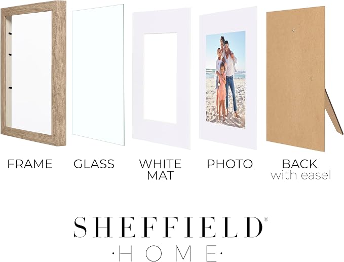 Sheffield Home 4 Piece Gallery Wall Frame Set, 8x10 Inch, Light Natural - Image 6