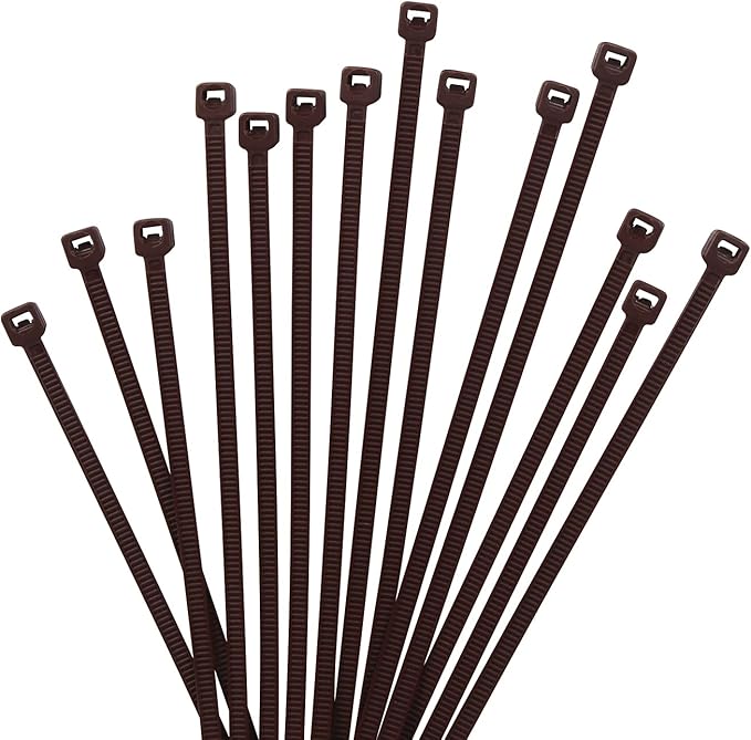 XINGO 1000 PCS 4 inch Cable Zip Ties, 18lb Strength, Small Tie Wraps Self-Locking Nylon Zip Ties for Indoor and Outdoor Use (Brown)