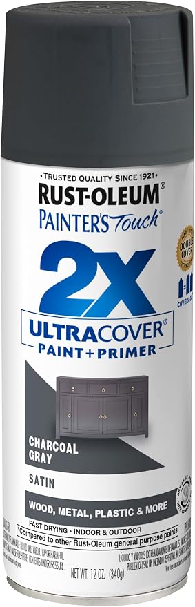 Rust-Oleum Painter's Touch 2X Ultra Cover Spray Paint, Satin Charcoal Gray | by Rust-Oleum