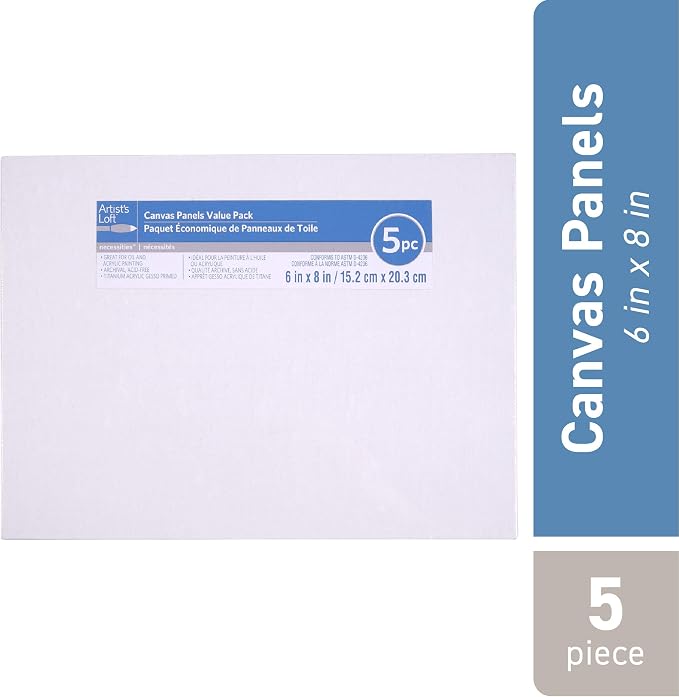 5 Pack 6" x 8" Value Canvas Panel by Artist's Loft - Image 2