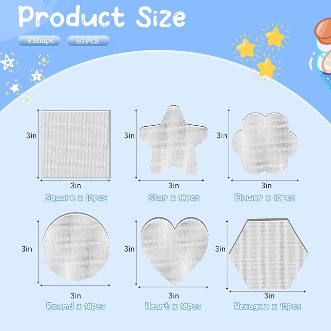 60 Pcs Magnetic Canvas Panel Mini Canvas Boards - Image 2