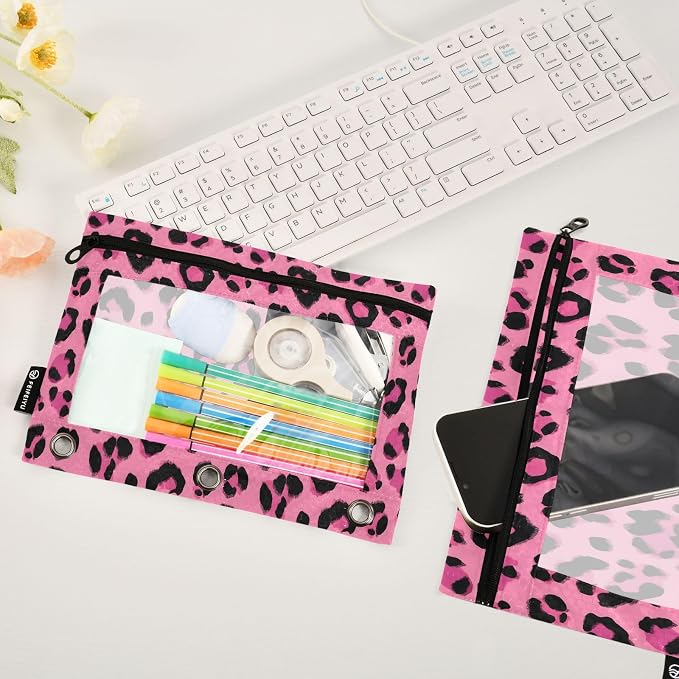 Hot Pink Black Leopard Print Pencil Pouch - Image 5