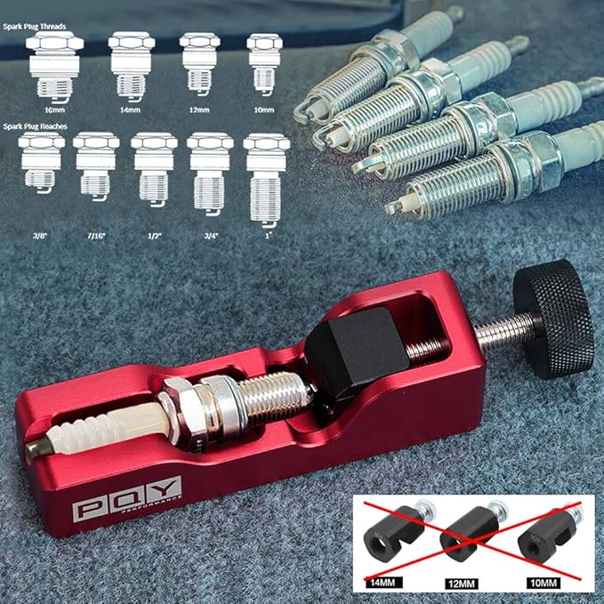 Universal Spark Plug Gap Tool for Most 10mm 12mm 14mm 16mm Spark Plugs Red