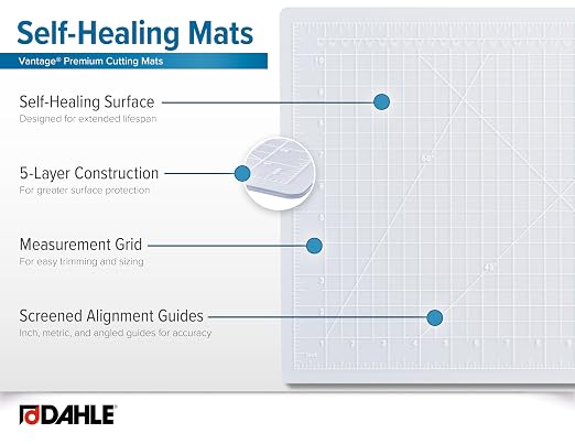 Dahle Vantage 10681 See-Through Premium Self-Healing Cutting Mat, 1/2" Grid - Image 4