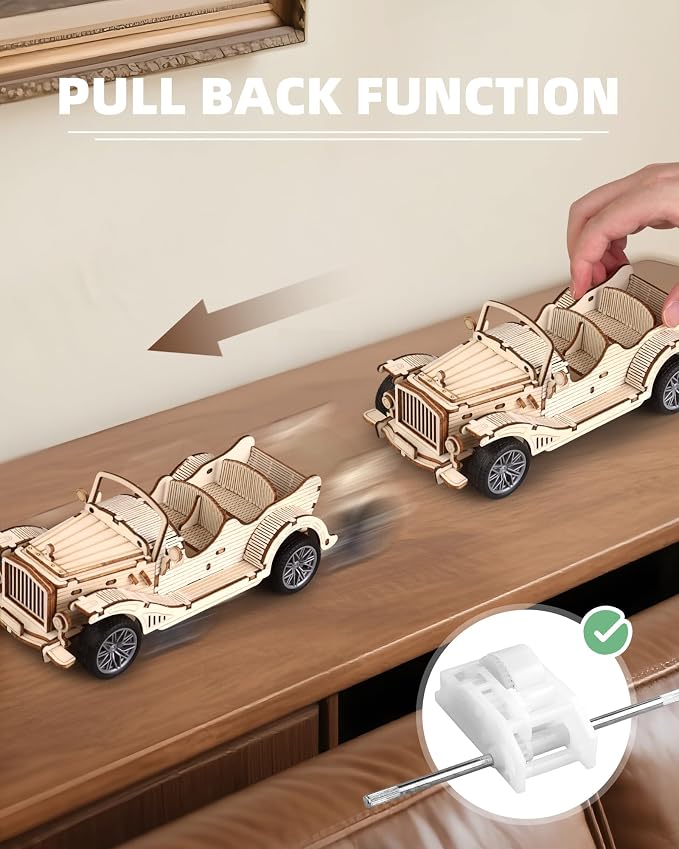 3D Wooden Puzzles Vintage Car Model - Image 3