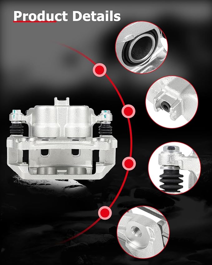 cciyu Front Left Brake Caliper Assembly w/Bracket 19B3102 2009-2014 For Acura For TL,2015-2020 For Acura For TLX,2006-2014 For Honda For Ridgeline
