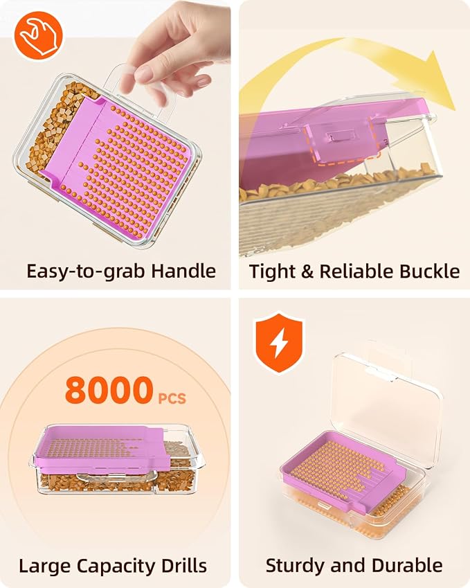 Redtwo 60 PCS Diamond Painting Storage Containers Trays, Detachable Trays - Image 7