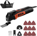 VEVOR Multitool Oscillating Tool, 3Amps Corded Oscillating Multi Tool with 6 Variable Speeds 15000-22000 OPM, 3.2° Oscillating Angle, 13PCS Saw Accessories, LED Work Light & Tool Bag