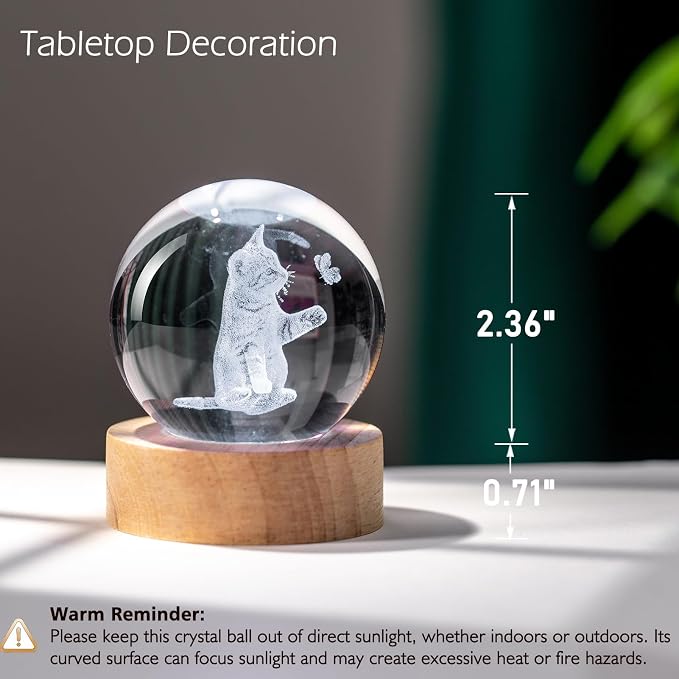 IFOLAINA 3D Cat Crystal Ball Ideas Gifts - Image 5