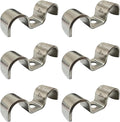 6pcs 14mm(5/9 inch) Double Line Clamp Heavy Duty 1 Hole Conduit Strap 304 Stainless Steel M-Type Pipe Strap For Wire Pipe Cord Installation