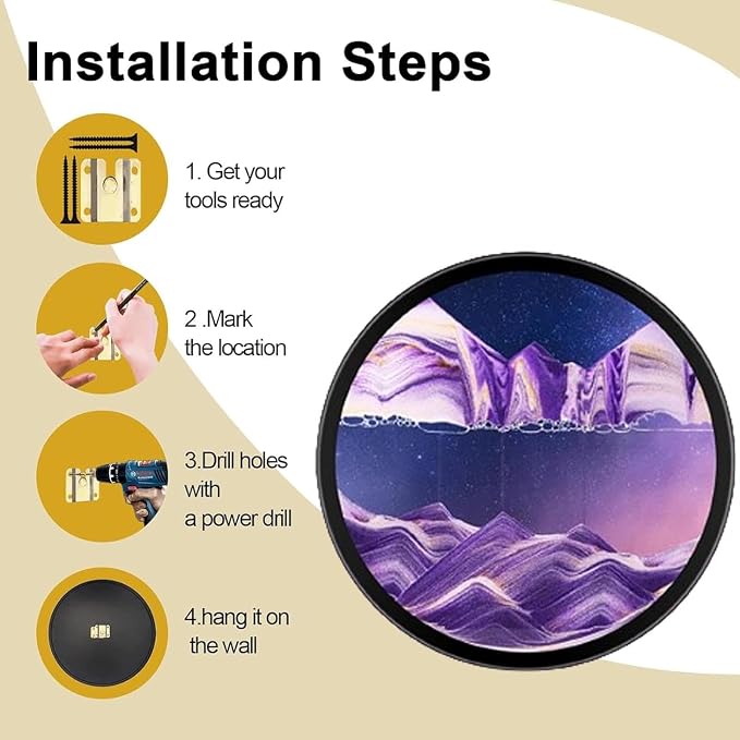 TNSLGHS Moving Sand Art, 3D Sand Art Liquid Motion Moving Sand wall Art Pictures - Image 4