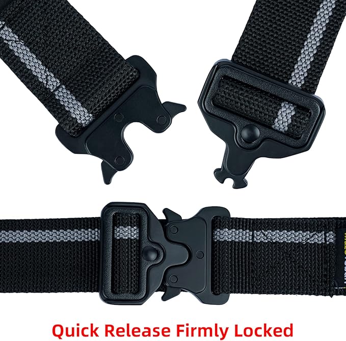 MELOTOUGH Quick Release Work Belt 1.5 Inch Web Work Tool Belt with Heavy Duty Metal Buckle for Tool Pouch, Construction, Electrical (Grey)