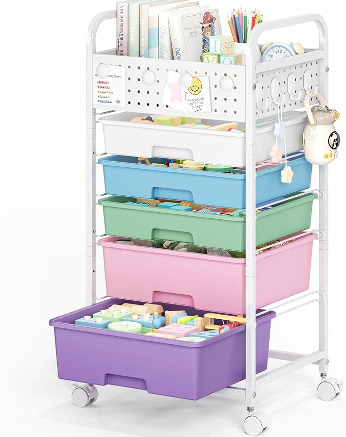 5 Drawer Rolling Storage Cart by SYKIARIOL