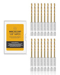 Hex Shank Drill Bit Set, 16Pcs 1/8" HSS Titanium Twist Drill Bit for Sheet Metal, Wood, Plastic, Quick Change Design