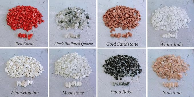 LAIDANLA Snowflake 400pcs Natural Chip Stone Beads 5-8mm Healing Crystal - Image 5