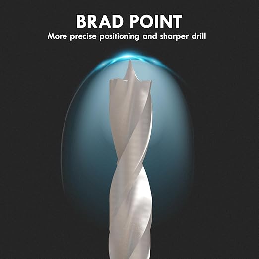Metric Brad Point Wood Drill Bit Set, 25Pcs High Speed Steel Drill Bit Set with Double Flutes Design for Carpenter Woodworking and All Types of Wood (1mm - 13mm)