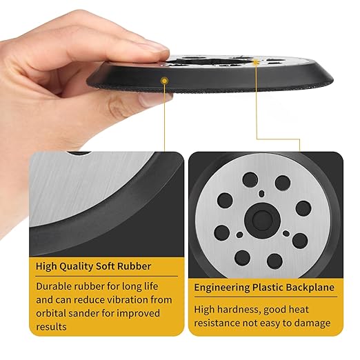 5" 8 Hole Hook & Loop Metal Orbital Sander Replacement Pads Compatible with Makita Sander BO5010 BO5030K BO5031K BO5041K, 4 Pack
