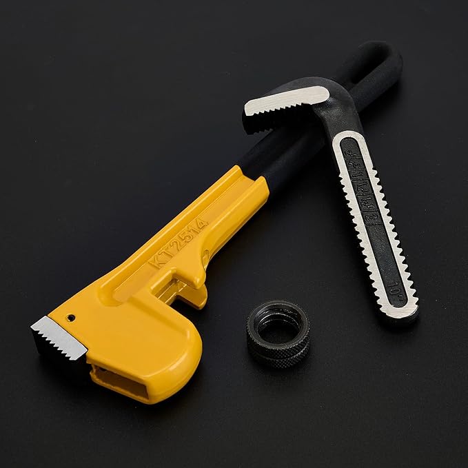 10 Inch Pipe Wrench, Heavy Duty Forged Steel Adjustable Wrench with Precision Worm Gear and Serrated Jaw, for Plumbing & Pipe Maintenance