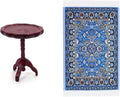 1:12 Scale Miniature Rug Carpet and End Table Wooden Side Table Dollhouse by ArtistryinEveryFlame