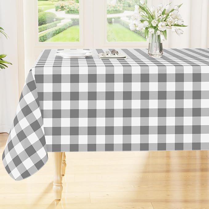 Smiry Rectangle Table Cloth, Waterproof Vinyl Tablecloths by Smiry