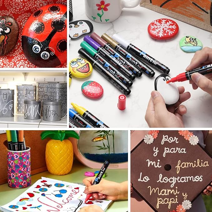 Overseas 2 Pack Green Acrylic Paint Pens Permanent Markers, Medium Tip | - Image 4