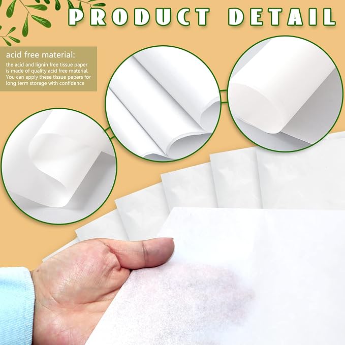 RYKOMO 100 Sheets 24 x 36 Inch Acid Free Archival Tissue Paper Unbuffered No - Image 3