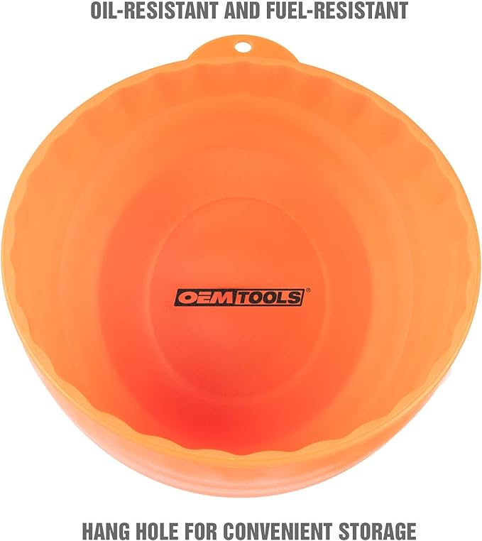 OEMTOOLS 25332 Orange Magnetic Nut Cup, Curved Magnetic Parts Tray Holds Up to 5 Pounds, Attaches To Metal Surfaces, Multi-Use Nuts And Bolts Organizer Made From Durable ABS Plastic