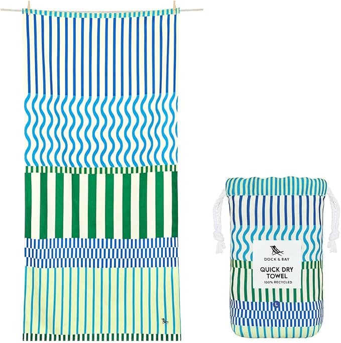 Dock & Bay Beach Towel - Quick Dry, Sand Free - Compact, Lightweight - 100% Recycled - Includes Bag - Sunset Boulevard - Set of 4 - Extra Large (200x90cm, 78x35)