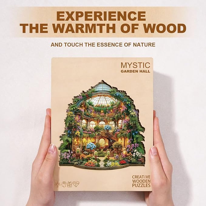 Mystic Garden Hall Puzzles Adults Gifts Wooden 100 Pieces 8.5 * 8.5in - Image 8