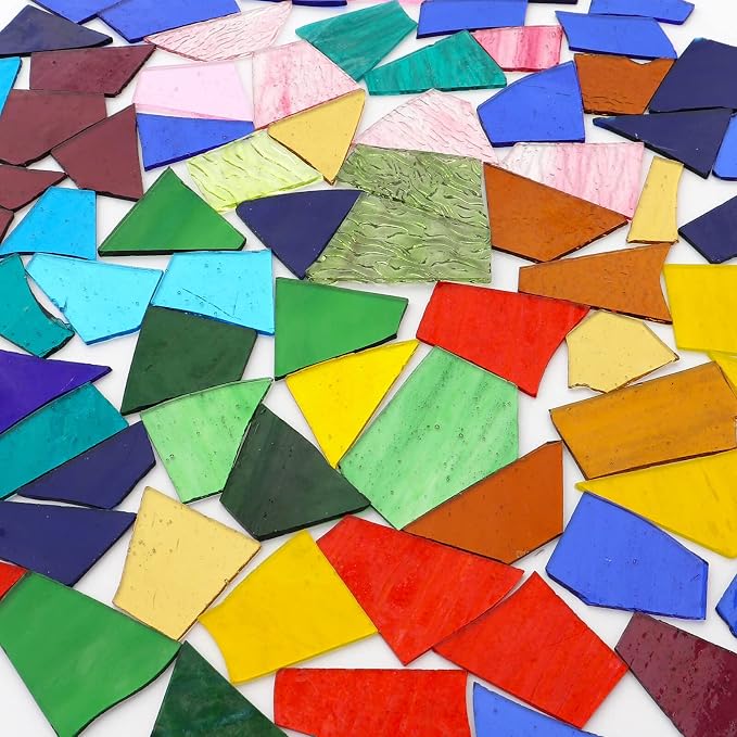LITMIND 2.2LB Transparent Mixed-Color Stained Glass Scraps - Image 3